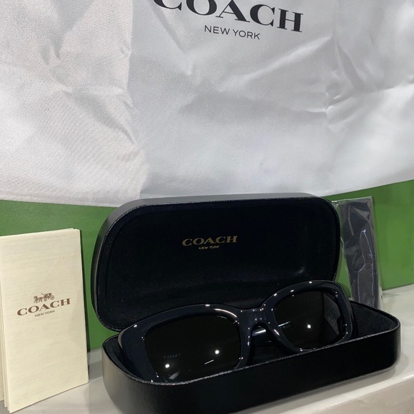 Coach Hardware Narrow Rectangle Sunglasses NIB main image 3
